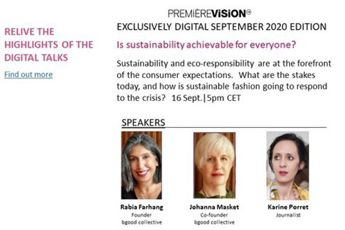 bgood collective talk eco-responsibility on Panel at Premiere Vision